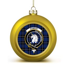 ScotsTee Shop Scottish Ramsay Blue Modern Crest Tartan Christmas Ball Ornament