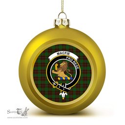 ScotsTee Shop Scottish MacFie Hunting Crest Tartan Christmas Ball Ornament