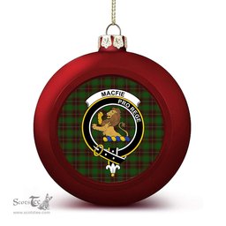 ScotsTee Shop Scottish MacFie Hunting Crest Tartan Christmas Ball Ornament