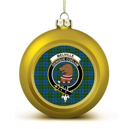 ScotsTee Shop Scottish Melville Two black lines Crest Tartan Christmas Ball Ornament