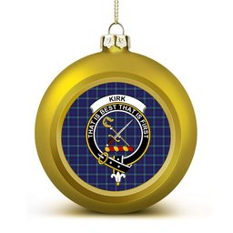 ScotsTee Shop Scottish Kircaldy Crest Tartan Christmas Ball Ornament