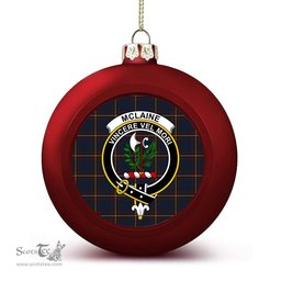 ScotsTee Shop Scottish McLaine of Lochbuie Hunting Crest Tartan Christmas Ball Ornament