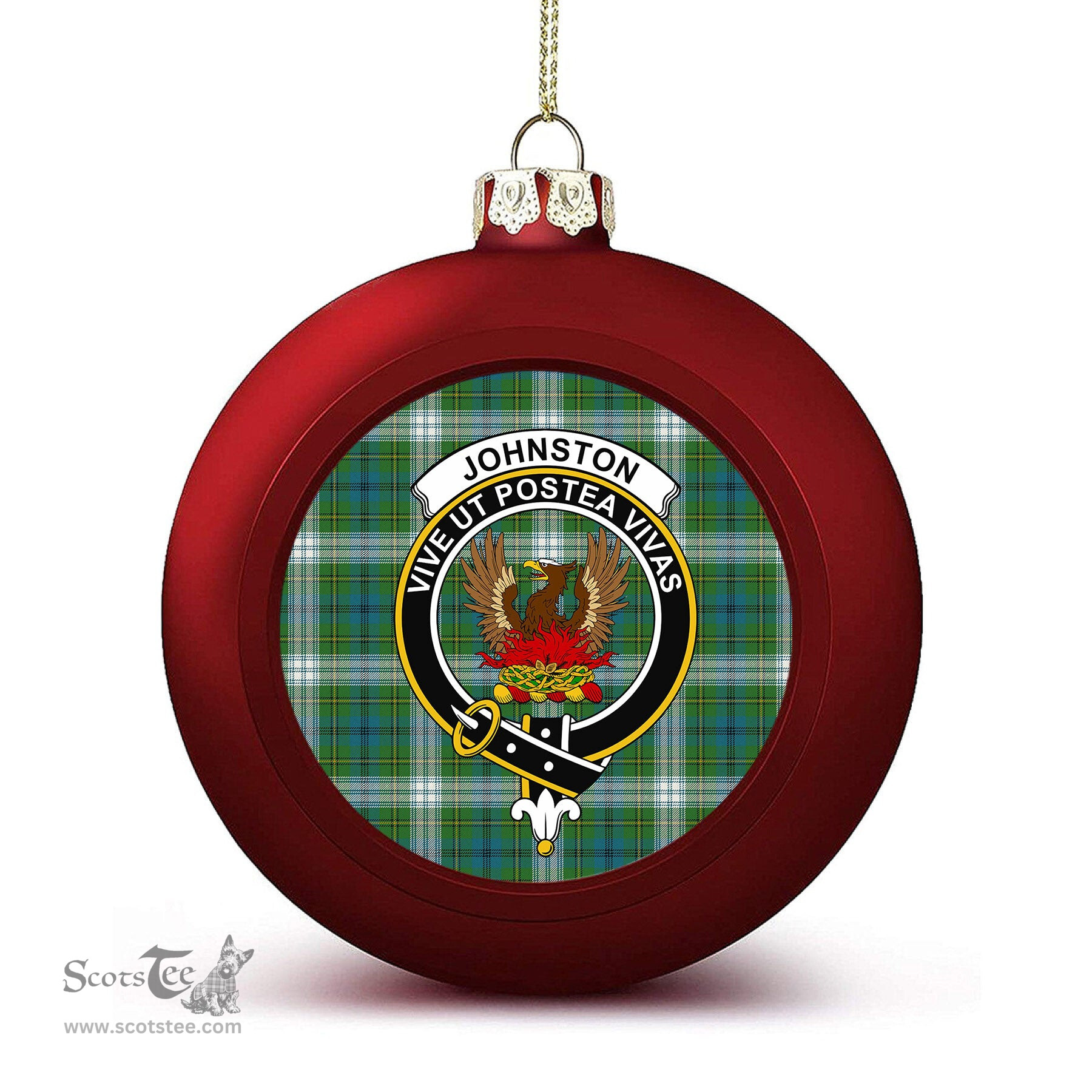 ScotsTee Shop Scottish Johnston Dress Ancient Crest Tartan Christmas Ball Ornament