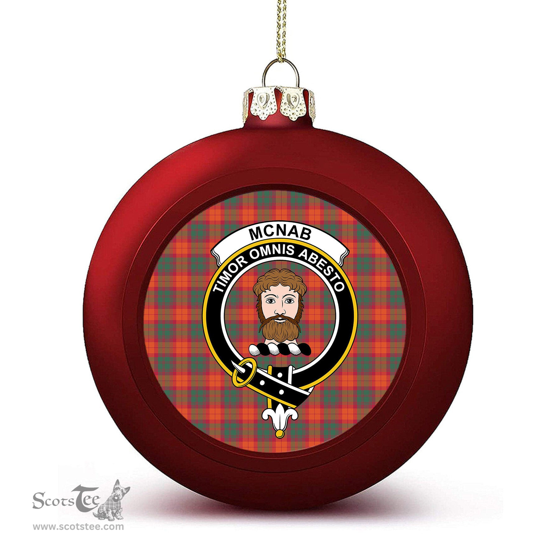ScotsTee Shop Scottish McNab Ancient Crest Tartan Christmas Ball Ornament