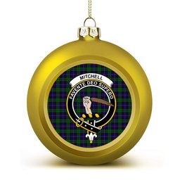 ScotsTee Shop Scottish Mitchell Crest Tartan Christmas Ball Ornament