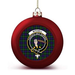 ScotsTee Shop Scottish Mitchell Crest Tartan Christmas Ball Ornament
