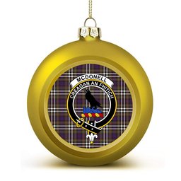ScotsTee Shop Scottish McDonell of Glengarry Dress Modern Crest Tartan Christmas Ball Ornament