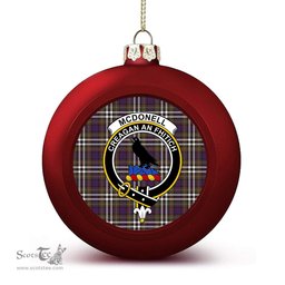 ScotsTee Shop Scottish McDonell of Glengarry Dress Modern Crest Tartan Christmas Ball Ornament