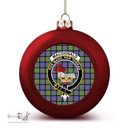 ScotsTee Shop Scottish MacDonald Ancient Crest Tartan Christmas Ball Ornament