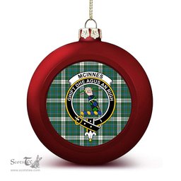 ScotsTee Shop Scottish McInnes Dress Ancient Crest Tartan Christmas Ball Ornament