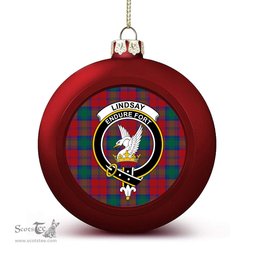 ScotsTee Shop Scottish Lindsay Modern Crest Tartan Christmas Ball Ornament