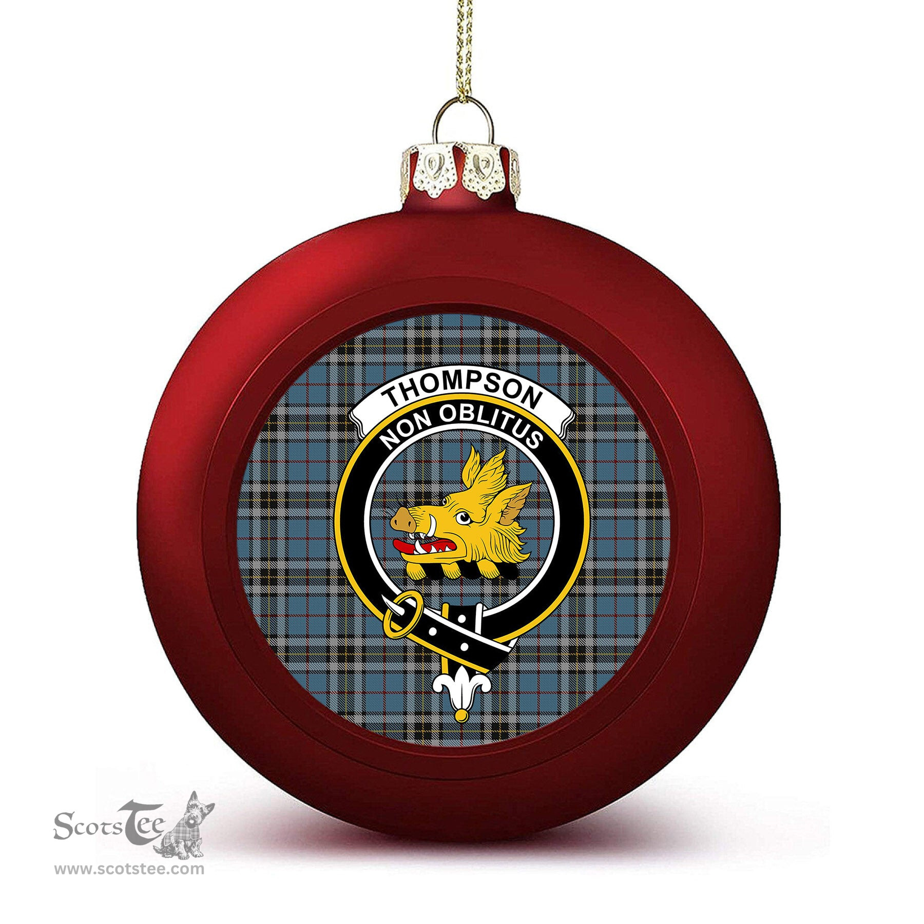 ScotsTee Shop Scottish Thompson Crest Tartan Christmas Ball Ornament