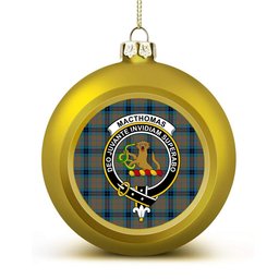 ScotsTee Shop Scottish MacThomas Hunting Ancient Crest Tartan Christmas Ball Ornament