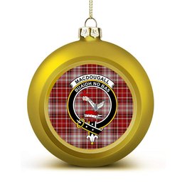 ScotsTee Shop Scottish MacDougall Dress Crest Tartan Christmas Ball Ornament