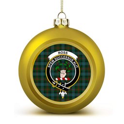 ScotsTee Shop Scottish Ross Hunting Crest Tartan Christmas Ball Ornament