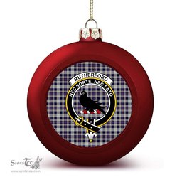 ScotsTee Shop Scottish Rutherford Simon Travis Alan Crest Tartan Christmas Ball Ornament