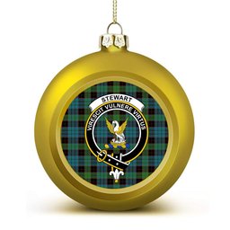 ScotsTee Shop Scottish Stewart Old Ancient Clan Crest Tartan Christmas Ball Ornament