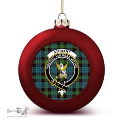 ScotsTee Shop Scottish Stewart Old Ancient Clan Crest Tartan Christmas Ball Ornament