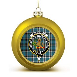 ScotsTee Shop Scottish McThomas Blue Ancient Crest Tartan Christmas Ball Ornament