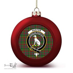 ScotsTee Shop Scottish Hunter Wilsons Crest Tartan Christmas Ball Ornament