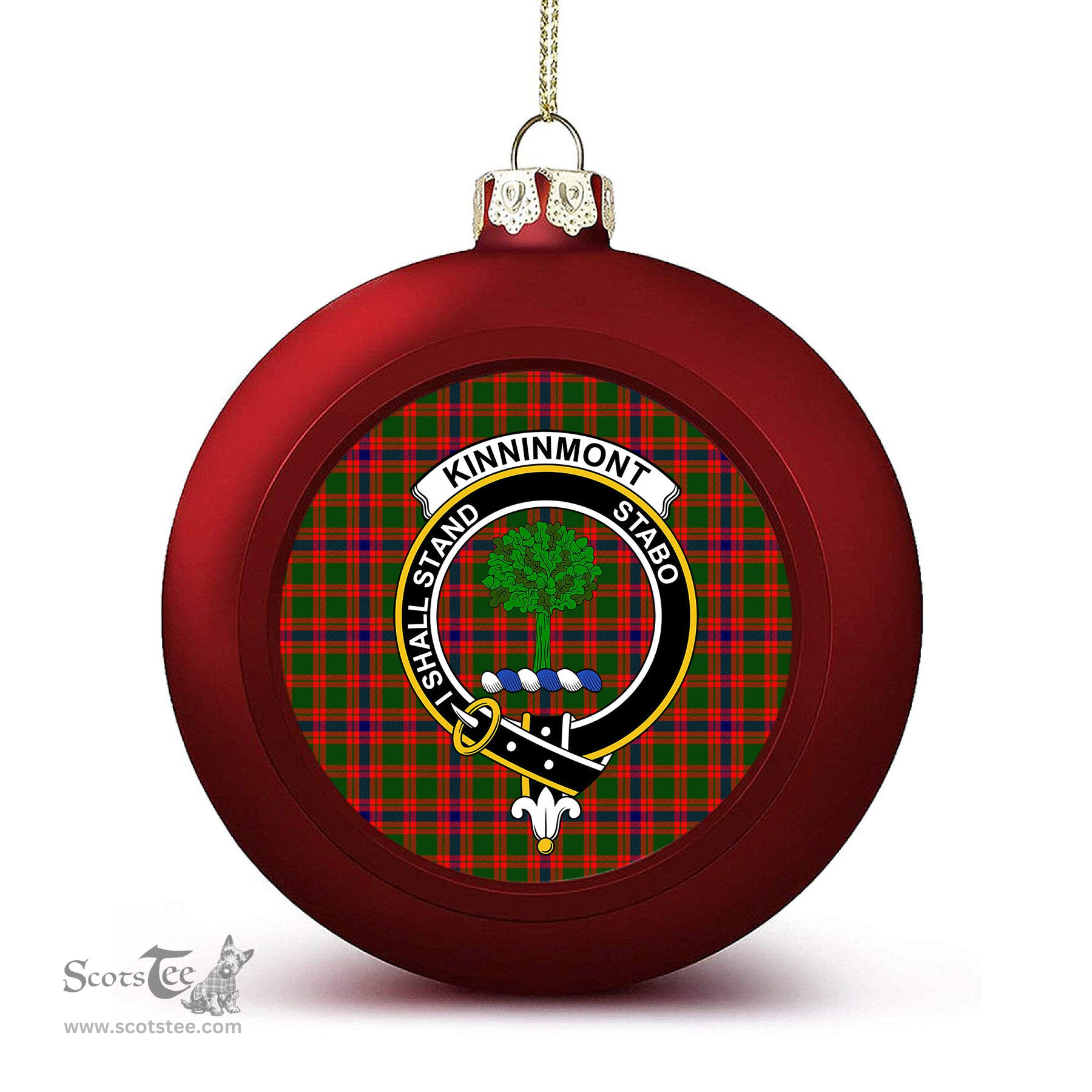 ScotsTee Shop Scottish Kinninmont Crest Tartan Christmas Ball Ornament