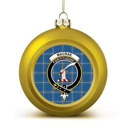 ScotsTee Shop Scottish MacRae of America Ancient Crest Tartan Christmas Ball Ornament