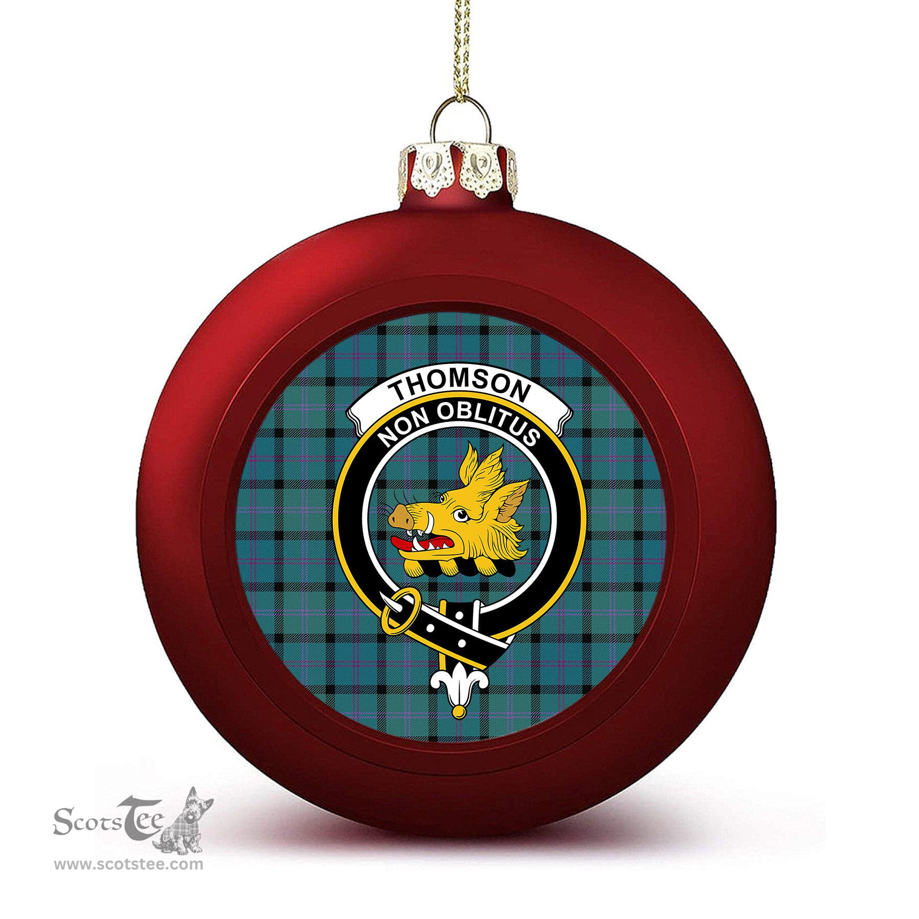 ScotsTee Shop Scottish Thomson Ancient Crest Tartan Christmas Ball Ornament