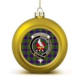 ScotsTee Shop Scottish Whitefoord Crest Tartan Christmas Ball Ornament