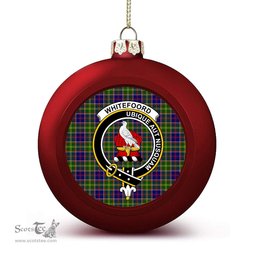 ScotsTee Shop Scottish Whitefoord Crest Tartan Christmas Ball Ornament