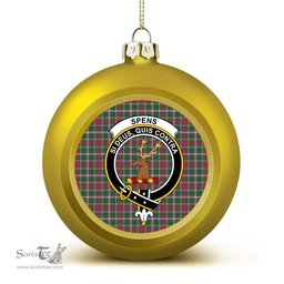 ScotsTee Shop Scottish Spens Ancient Crest Tartan Christmas Ball Ornament