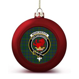 ScotsTee Shop Scottish Moncreiffe of Atholl Crest Tartan Christmas Ball Ornament