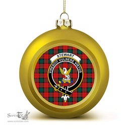 ScotsTee Shop Scottish Stewart of Atholl Modern Crest Tartan Christmas Ball Ornament