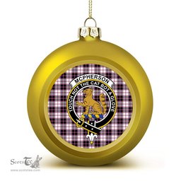 ScotsTee Shop Scottish McPherson Hunting Modern Crest Tartan Christmas Ball Ornament