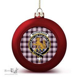 ScotsTee Shop Scottish McPherson Hunting Modern Crest Tartan Christmas Ball Ornament