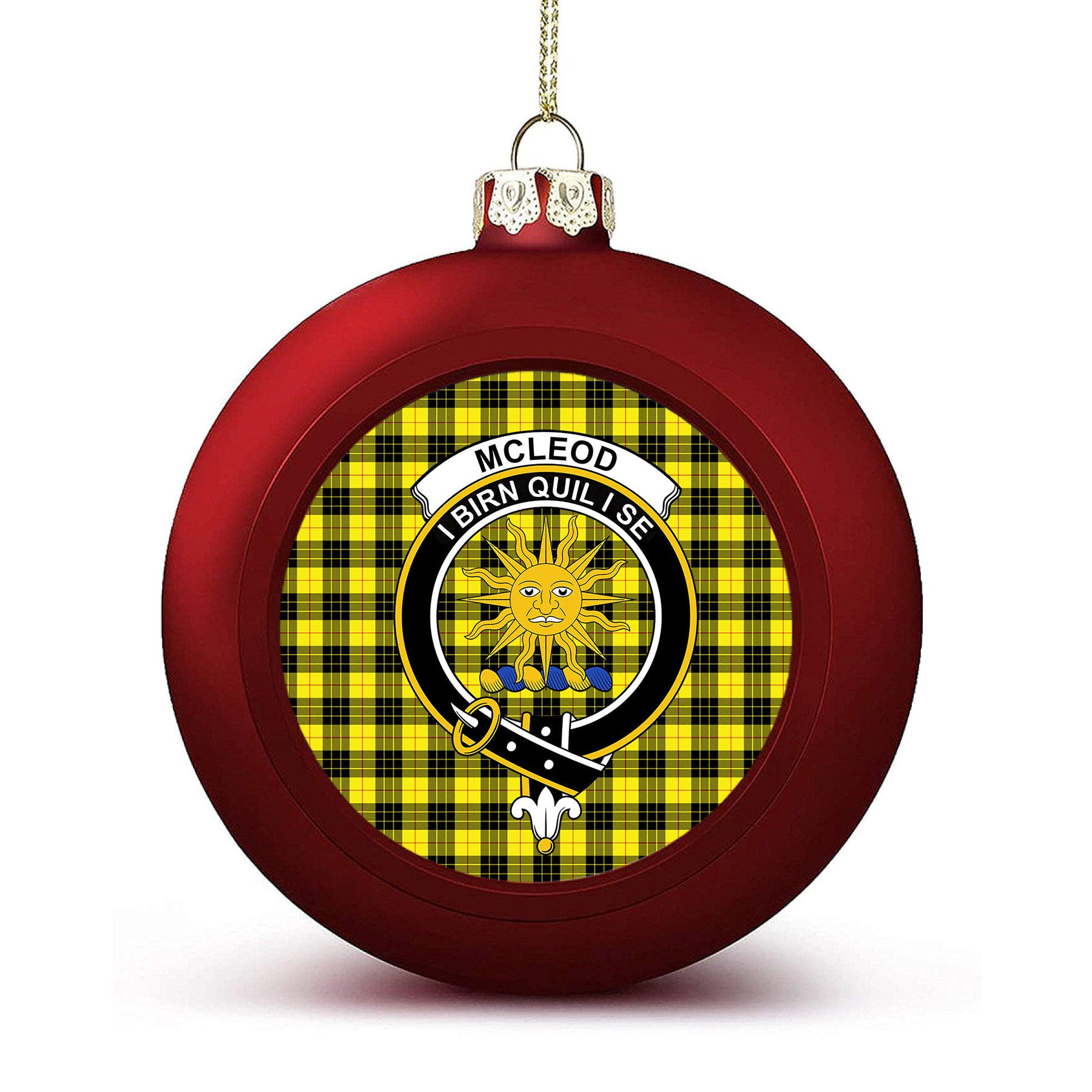 ScotsTee Shop Scottish McLeod of Lewis Modern Crest Tartan Christmas Ball Ornament
