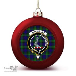 ScotsTee Shop Scottish MacKinlay Modern Crest Tartan Christmas Ball Ornament