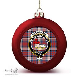 ScotsTee Shop Scottish MacDonald Dress Irish Ancient Crest Tartan Christmas Ball Ornament