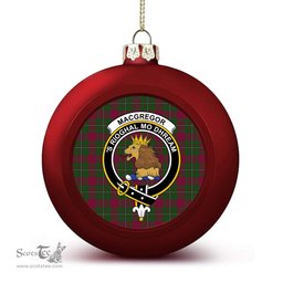 ScotsTee Shop Scottish MacGregor of Cardney Crest Tartan Christmas Ball Ornament