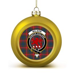 ScotsTee Shop Scottish Wilson Modern Tartan Crest Tartan Christmas Ball Ornament