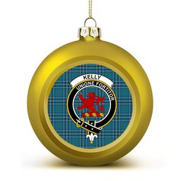 ScotsTee Shop Scottish Kelly Dress Modern Crest Tartan Christmas Ball Ornament