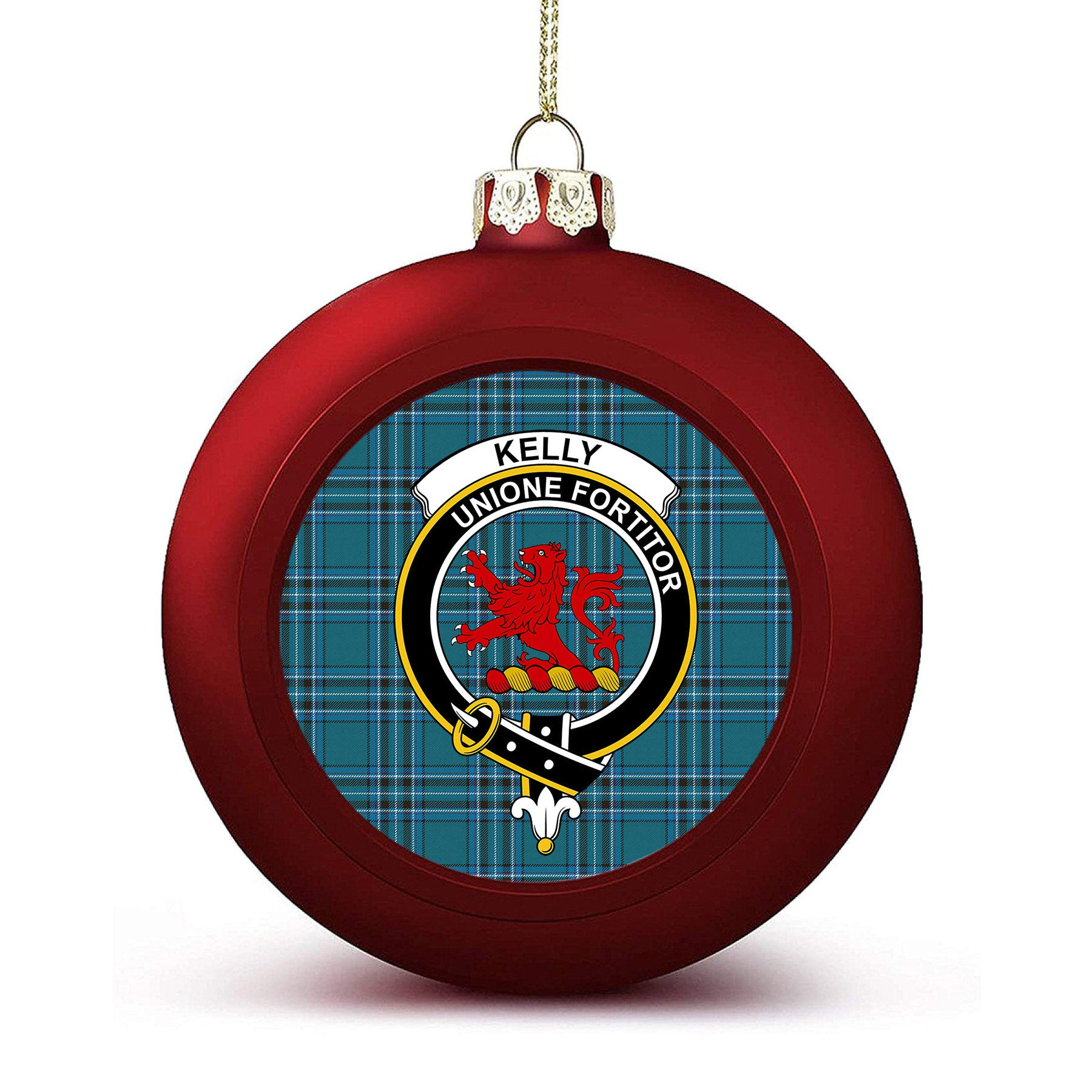 ScotsTee Shop Scottish Kelly Dress Modern Crest Tartan Christmas Ball Ornament