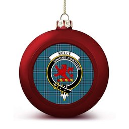 ScotsTee Shop Scottish Kelly Dress Modern Crest Tartan Christmas Ball Ornament