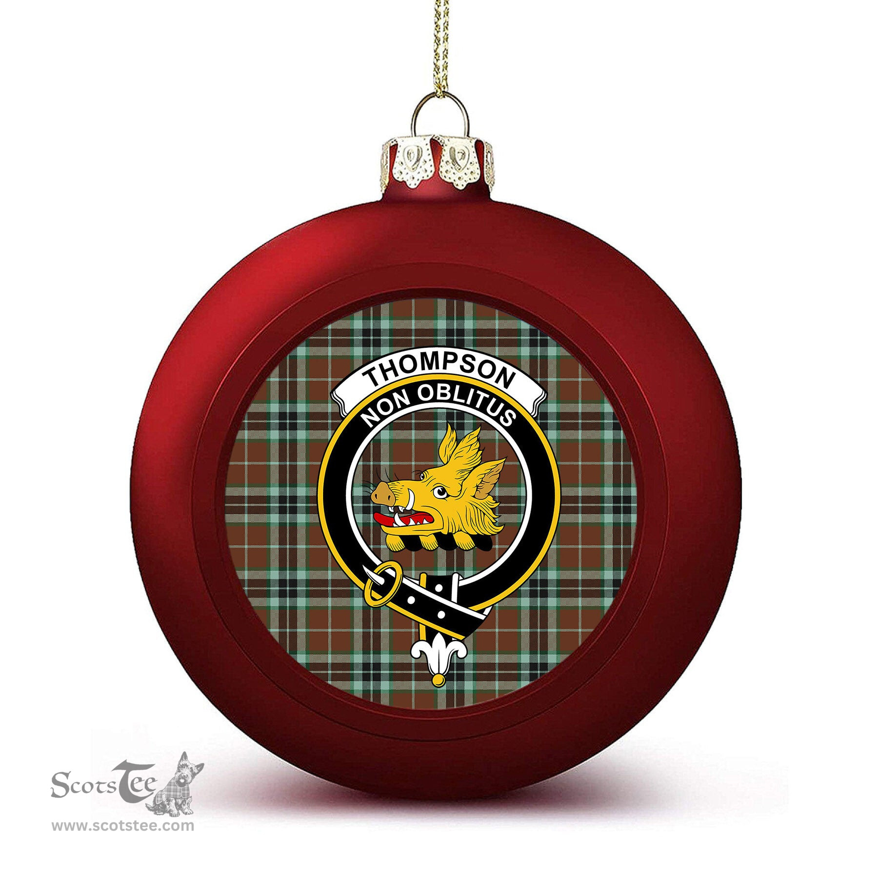 ScotsTee Shop Scottish Thompson Hunting Modern Crest Tartan Christmas Ball Ornament