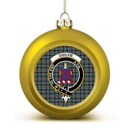 ScotsTee Shop Scottish Ogilvie of Inverarity – VS 1 Crest Tartan Christmas Ball Ornament