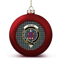 ScotsTee Shop Scottish Ogilvie of Inverarity – VS 1 Crest Tartan Christmas Ball Ornament
