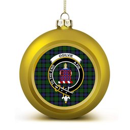 ScotsTee Shop Scottish Ogilvie of Inverarity VS 2 Crest Tartan Christmas Ball Ornament