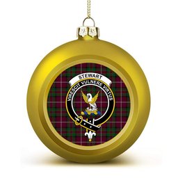 ScotsTee Shop Scottish Stewart of Bute Hunting Crest Tartan Christmas Ball Ornament