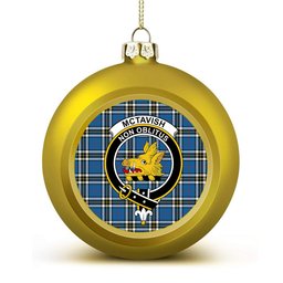 ScotsTee Shop Scottish McTavish Dress Modern Crest Tartan Christmas Ball Ornament