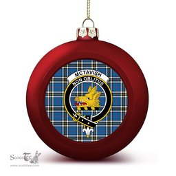 ScotsTee Shop Scottish McTavish Dress Modern Crest Tartan Christmas Ball Ornament