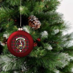 ScotsTee Shop Scottish MacQuarrie 5 Crest Tartan Christmas Ball Ornament